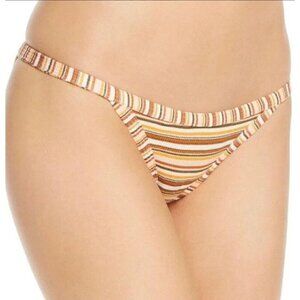 New Ellejay Tara Stripe Bikini Bottoms Womens M Swimsuit Ribbed